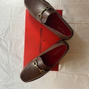 Donald J Pliner Brown Tumbled Calf loafers